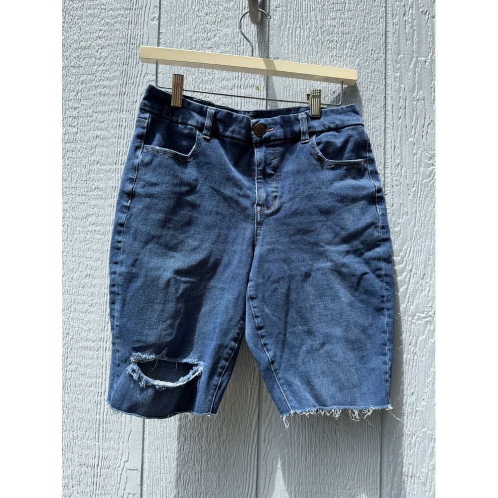 American Eagle Dream Jean Distressed Denim Shorts Womens 10 Short Blue Bermuda